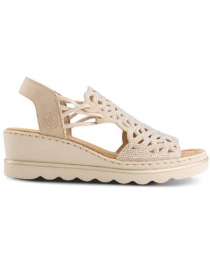 Rieker Schoenen ,Wit ,Leer Sandaler