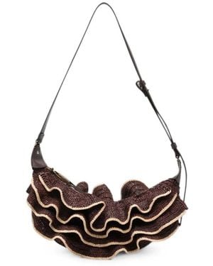 Zimmermann Tassen ,Bruin ,Leer Goldentime Schoudertas - Zwart
