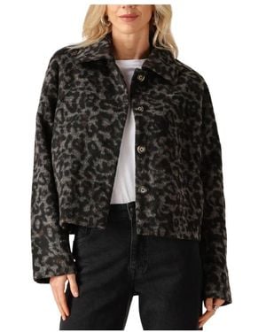 Object Jassen ,Veelkleurig ,Wol Objleo/S Re Jacket Div - Zwart