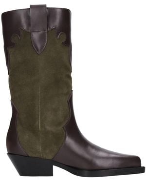 Anna F. Schoenen ,Groen ,High Boots - Bruin