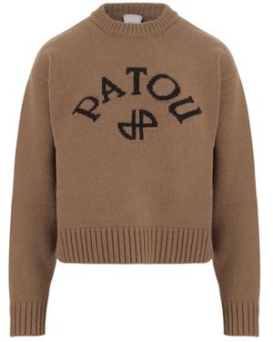 Patou Logo Wol En Kasjmier Trui - Bruin