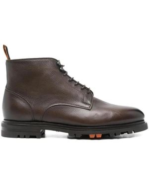Santoni Leren Laarzen - Bruin