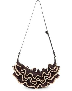 Zimmermann Goldentime Ruffle Schultertasche - Weiß