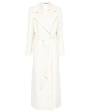 Tagliatore Belted Coats - White