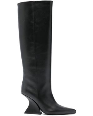 Mugler Schoenen ,Zwart ,Leer Sculptuurhak Laarzen