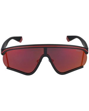 Polaroid Schwarze Orangefarbene Sonnenbrille Msgm Stil - Lila