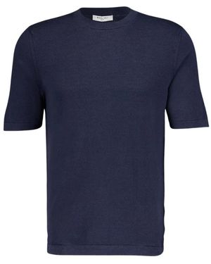 Boglioli Baumwoll-Seidenmischung T-Shirt - Blau