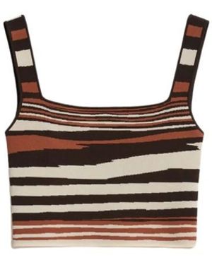 Weekend by Maxmara Top Corto De Viscosa Suave, Mujer, Talla - Marrón