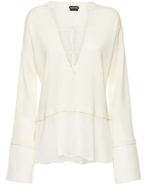 Tom Ford V-Neck Knitwear - Blanco