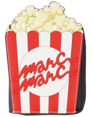 Marc Jacobs Accessoires ,Veelkleurig ,Leer Popcorn Slim Compact Wallet - Rood