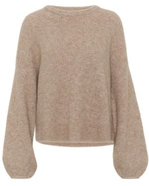 Gestuz Round-Neck Knitwear - Brown