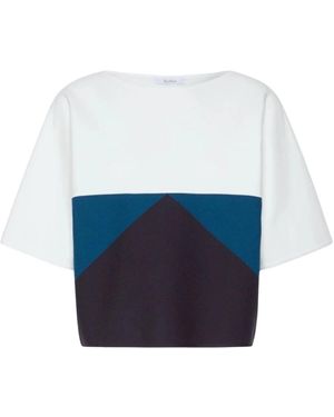 Max Mara Truien & Vesten ,Veelkleurig ,Round-Neck Truien - Blauw