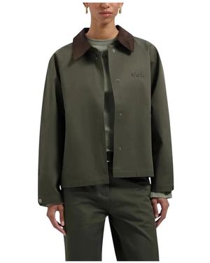 OLAF HUSSEIN Jassen ,Groen ,Katoen Workwear Jas
