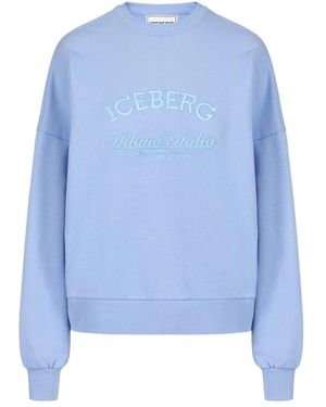Iceberg Hoodies & Sweatvesten ,Blauw ,Regular Fit Sweatshirt