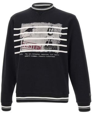 Iceberg Hoodies & Sweatvesten ,Zwart ,Katoen Regular Fit Sweatshirt Met Looney Tunes-Print - Blauw
