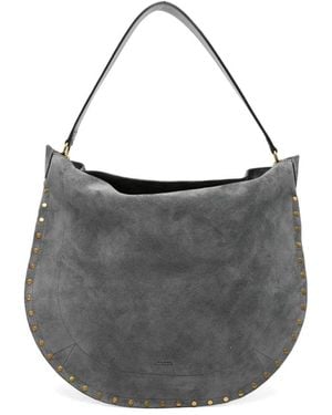 Isabel Marant Graue Wildleder Halbmond Top-Griff Tasche