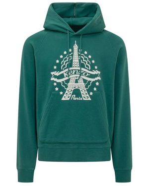 KENZO Hoodies & Sweatvesten ,Groen ,Katoen Hoodie