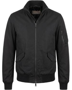 Giorgio Brato Jassen ,Zwart ,Polyester Pilot Bomberjack Met Hoge Kraag