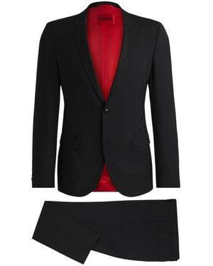 HUGO Single Breasted Suits - Black