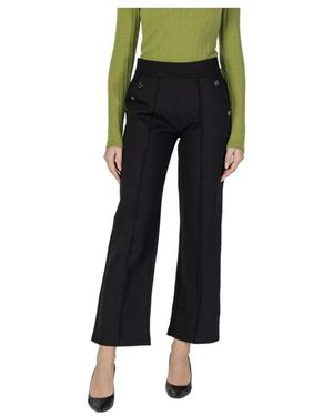 Street One Zwarte Viscose Wide Leg Broek - Groen