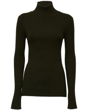 Victoria Beckham Rippstrick-Pullover Mit Hohem Kragen - Schwarz
