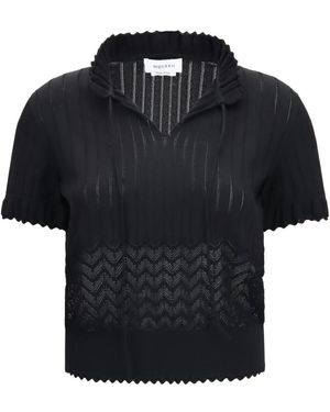 McQueen V-Neck Knitwear - Negro