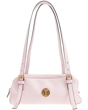 Versace Emblème Nappa Bowling Bag - Pink