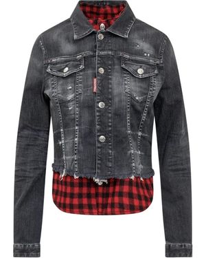 DSquared² Karierte Hemdjacke - Grau