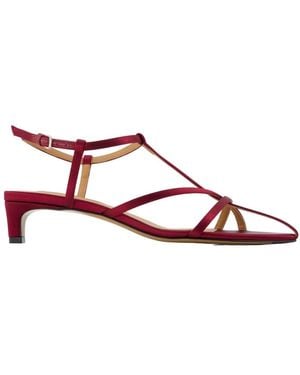 Jil Sander Cage Low-Heel Sandal - Rot