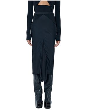 Rick Owens Asymmetrischer Midirock - Blau
