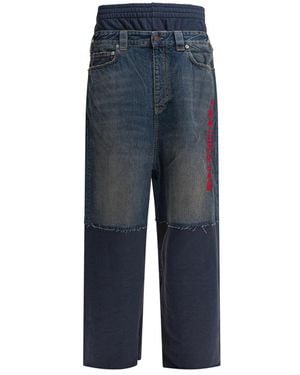 Balenciaga Blaue Baumwollhose Stilvolles Design