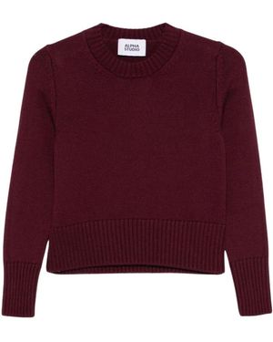 Alpha Studio Pullover Mit Rundhalsausschnitt Aus Wolle - Lila