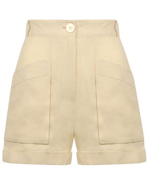 LeKasha Leinen-shorts mit gesäßtaschen - Natur