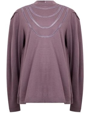 Alberta Ferretti Round-Neck Knitwear - Purple