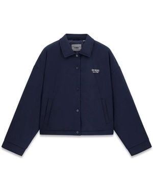 Guess Jassen ,Blauw ,Ariel Licht Gewatteerde Jas