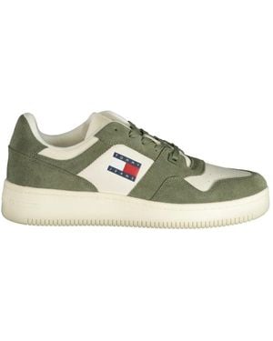 Tommy Hilfiger Grüne sportschuhe mit kontrastdetails