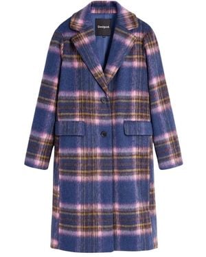 Desigual Single-Breasted Coats - Blu