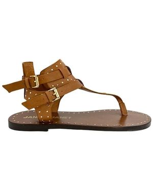 Janet & Janet Flat Sandals - Marrón