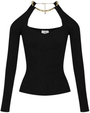Elisabetta Franchi Long Sleeve Tops - Black
