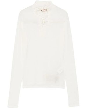 Ermanno Scervino Long Sleeve T-Shirts - White