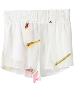 Genny Orchidee Musselin Shorts - Weiß