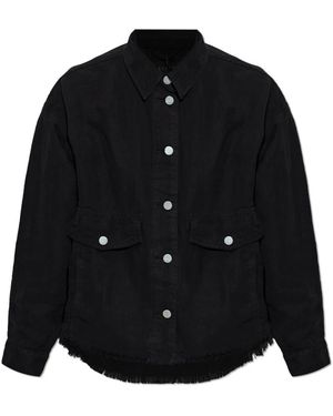 AllSaints Overhemden ,Zwart ,Linnen Hettie Shirt