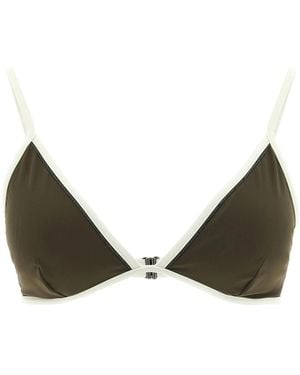 Brunello Cucinelli Badmode ,Groen ,Techno Jersey Bikini Top Met Monili