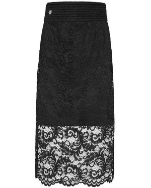 Philipp Plein Rokken ,Zwart ,Polyester Lange Rok Kant