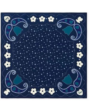 Tous Zijden Vierkante Sjaal - Blauw
