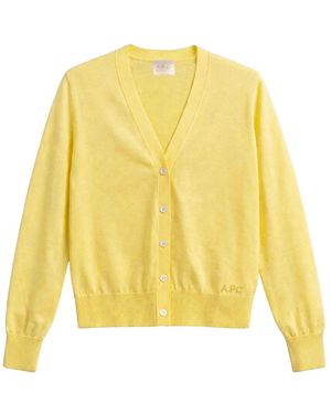 A.P.C. Truien & Vesten ,Geel ,Katoen Coezj-F22330 Cardigan