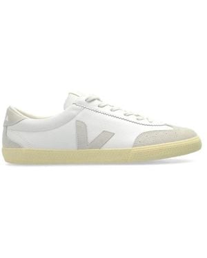 Veja Grau/Weißer Canvas-Sneaker Mit Perforiertem Detail