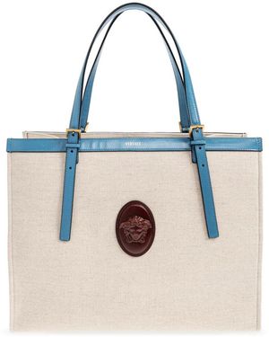 Versace Tassen ,Katoen Riviere Grote Tas - Blauw