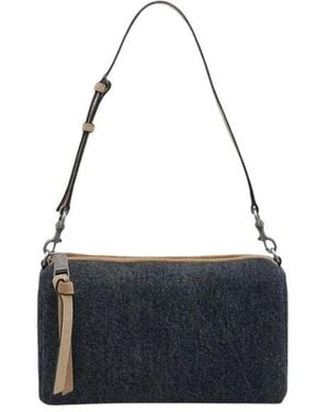 Marc Jacobs Denim Suede Snapshot Umhängetasche - Schwarz