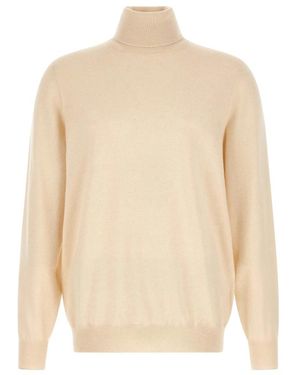 Brunello Cucinelli Truien & Vesten ,Wit ,Kasjmier Cashmere Turtleneck Sweater - Naturel